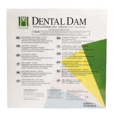 Hygenic® Latex Dental Dam – Adults, Ready Cut, 6" x 6", 36/Pkg - Medium Blue - EXP 08/2022
