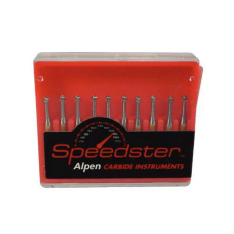 Alpen Speedster Metal Cutter Carbide Burs, FG, Cross Cut Fissure, # 556G, 0.9 mm, 10/Pk, R40556G