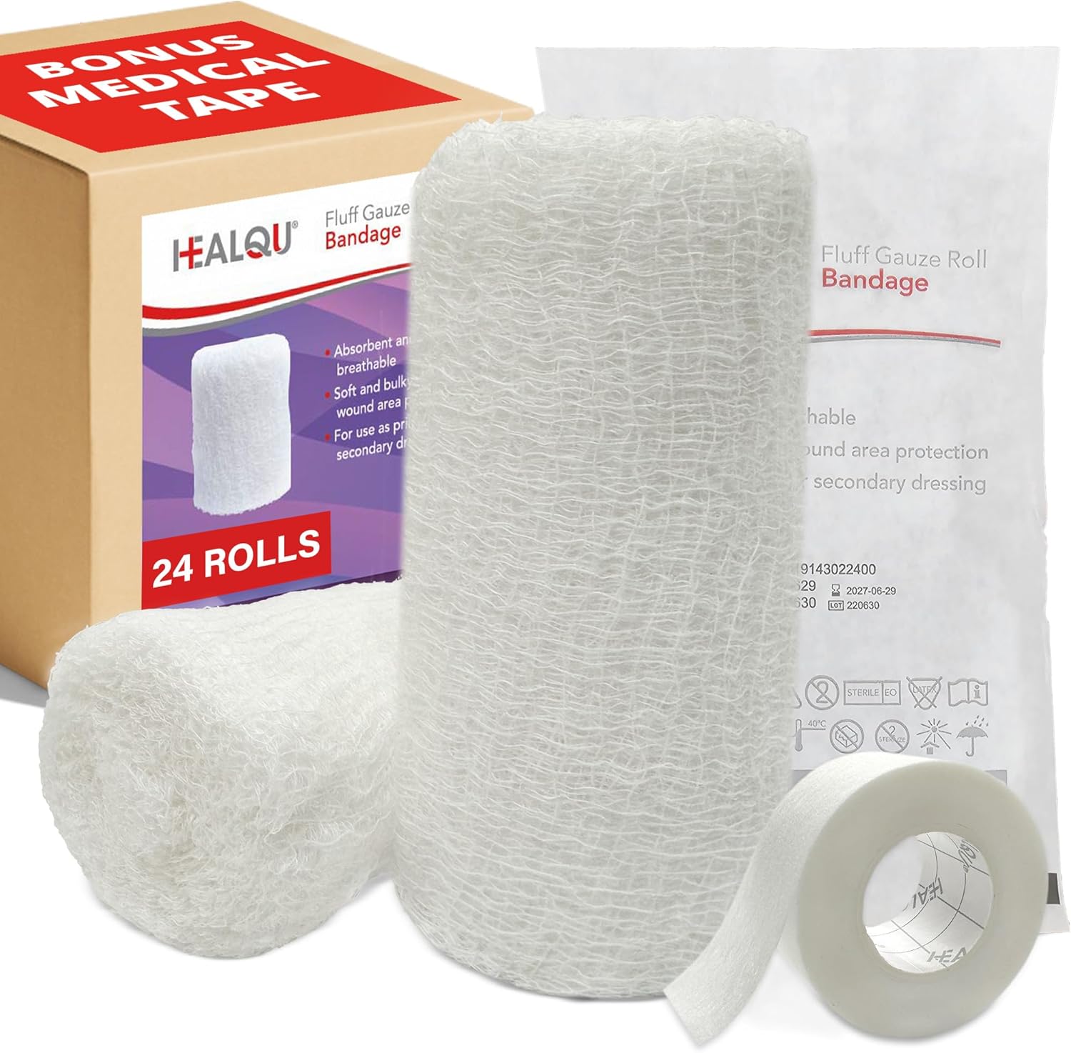 Kerlix Gauze Bandage Rolls - 4 1/2 in x 4.1 Yds, 6 Ply - 24 Single Sterile Pocuhes